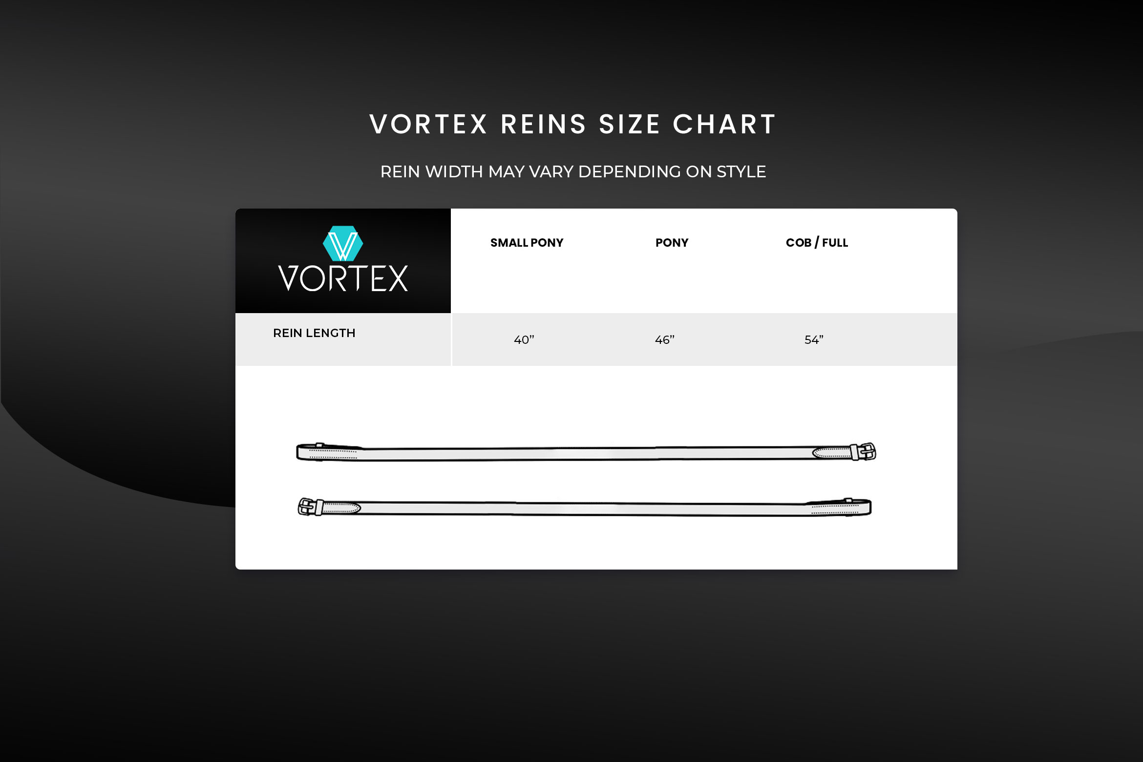 Vortex Bridle Size Guide