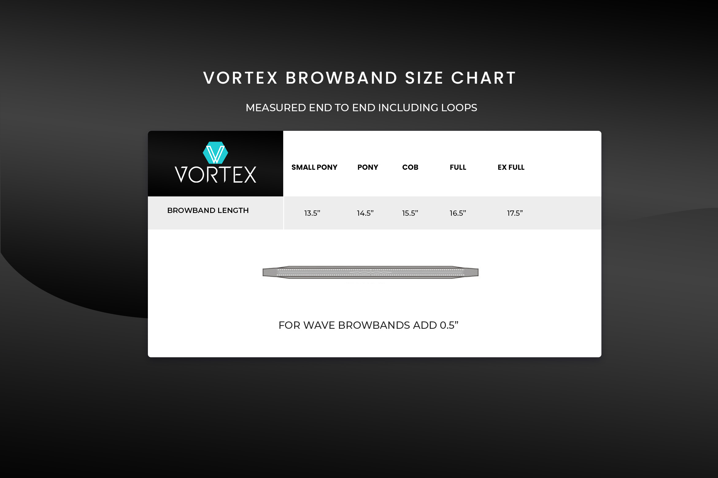 Vortex Bridle Size Guide