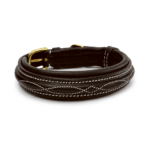 Vortex Fancy Stitch Leather Dog Collar