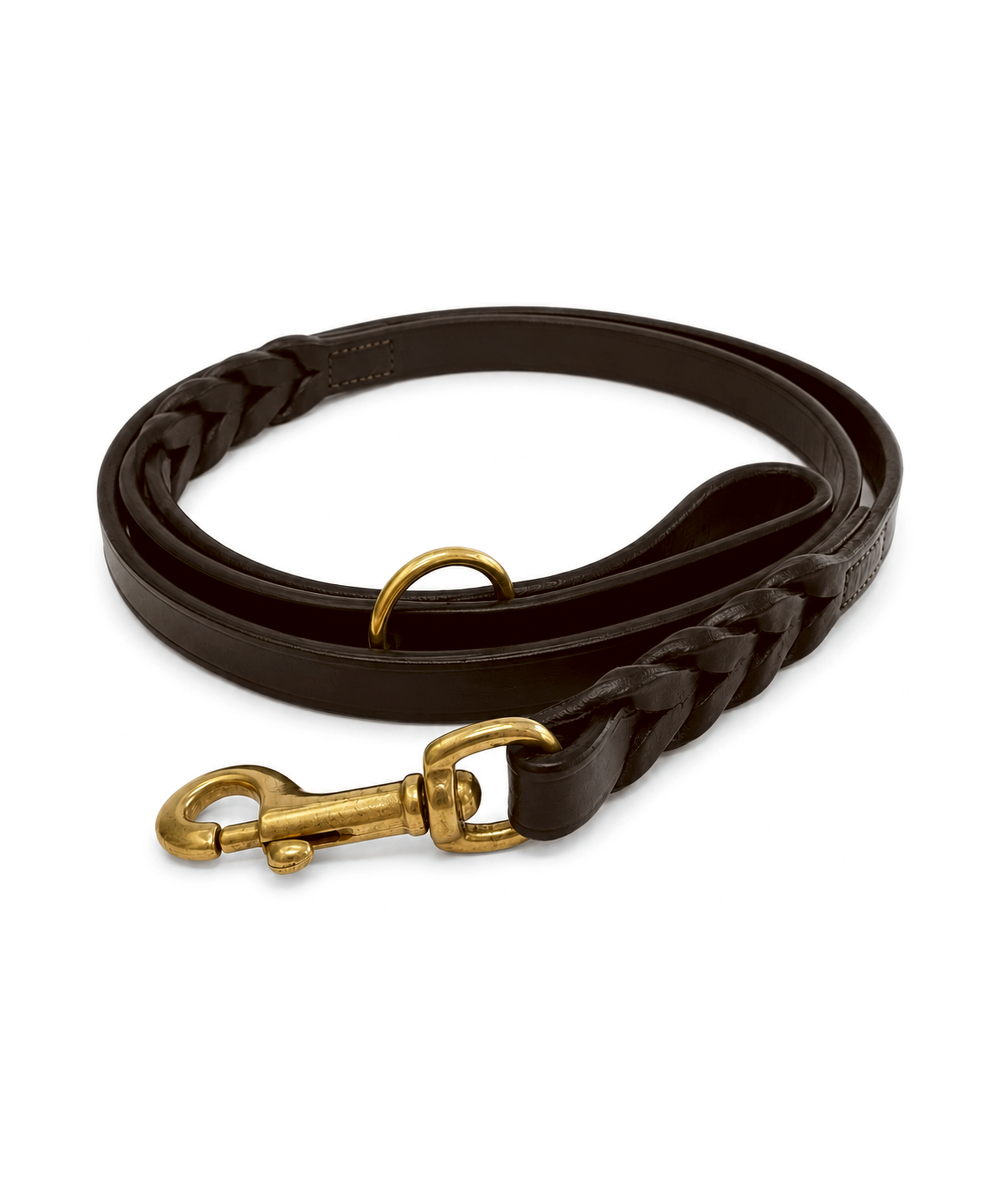 Vortex Plaited Leather Dog Lead
