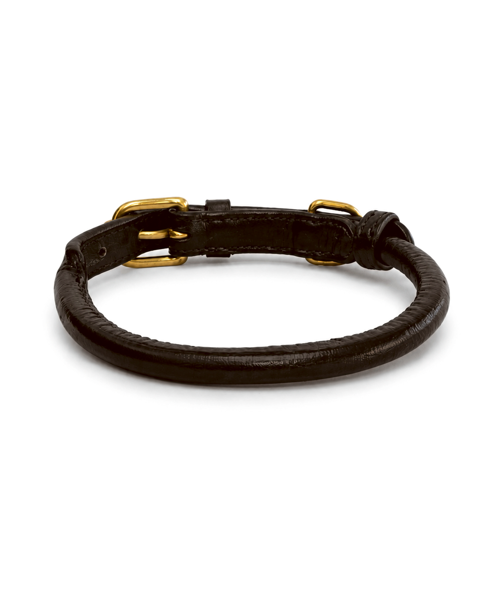 Vortex Rolled Leather Dog Collar